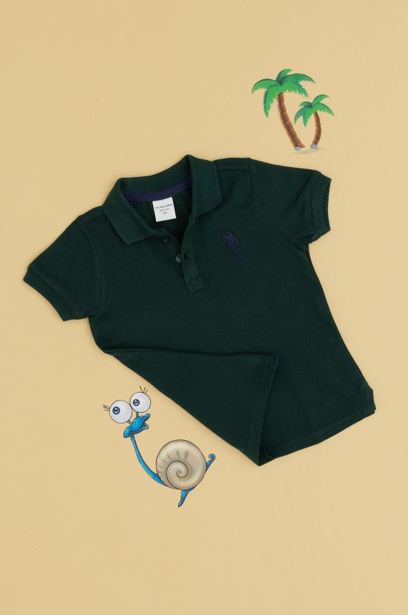 Erkek Bebek Koyu Yeşil Basic Tişört