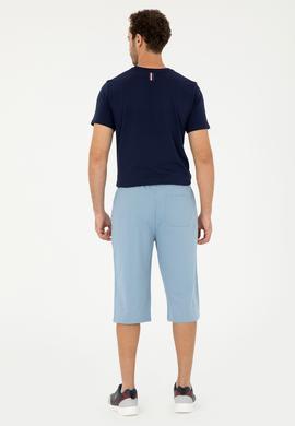 Erkek İndigo Örme Şort - 50279640049