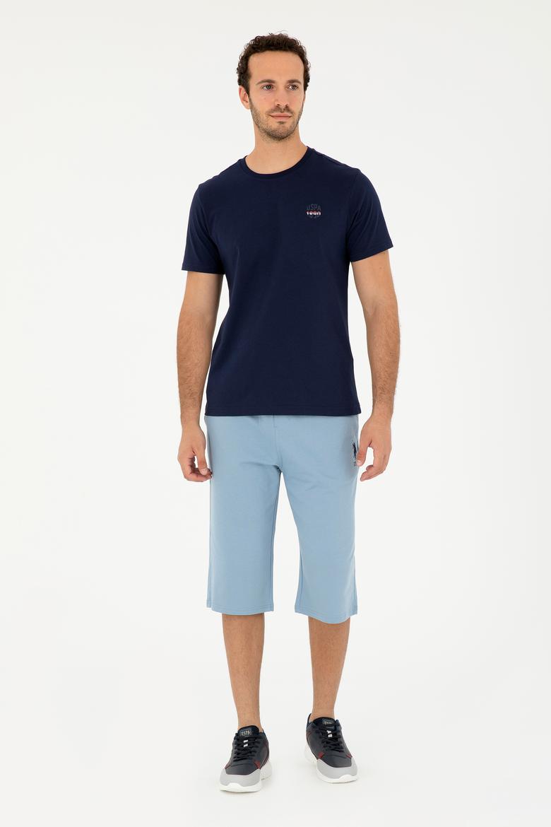 Erkek İndigo Örme Şort