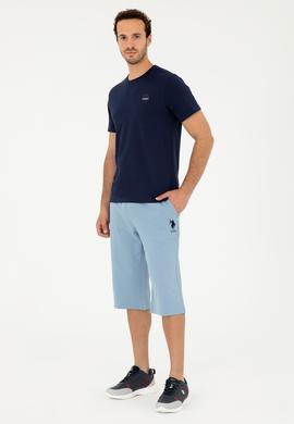 Erkek İndigo Örme Şort - 50279640049