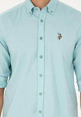 Erkek Mint Uzun Kollu Basic Gömlek - 50282610066