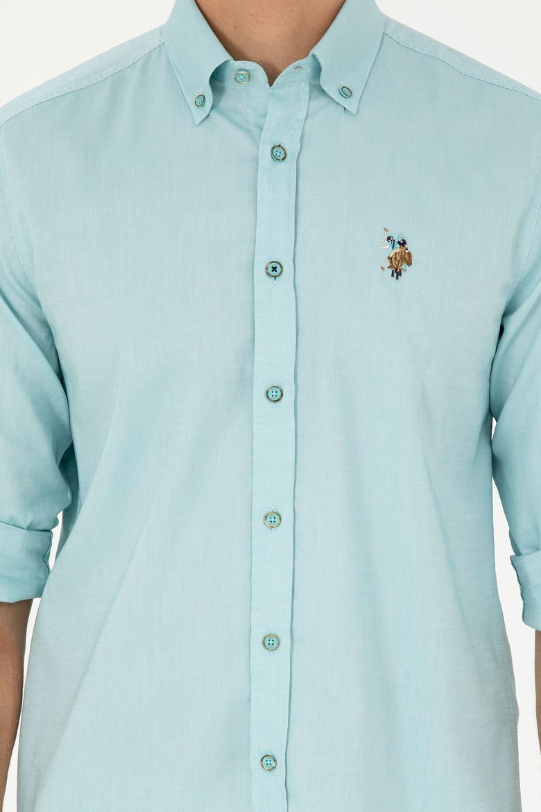 Erkek Mint Uzun Kollu Basic Gömlek - 50282610066