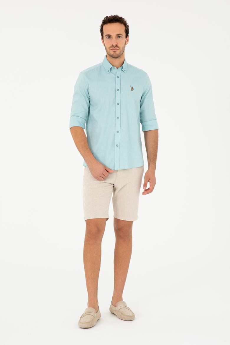 Erkek Mint Uzun Kollu Basic Gömlek - 50282610066