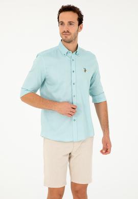 Erkek Mint Uzun Kollu Basic Gömlek - 50282610066