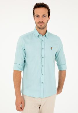 Erkek Mint Uzun Kollu Basic Gömlek - 50282610066