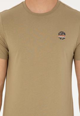 Erkek Regular Fit Bisiklet Yaka Haki Tişört - 50294329069