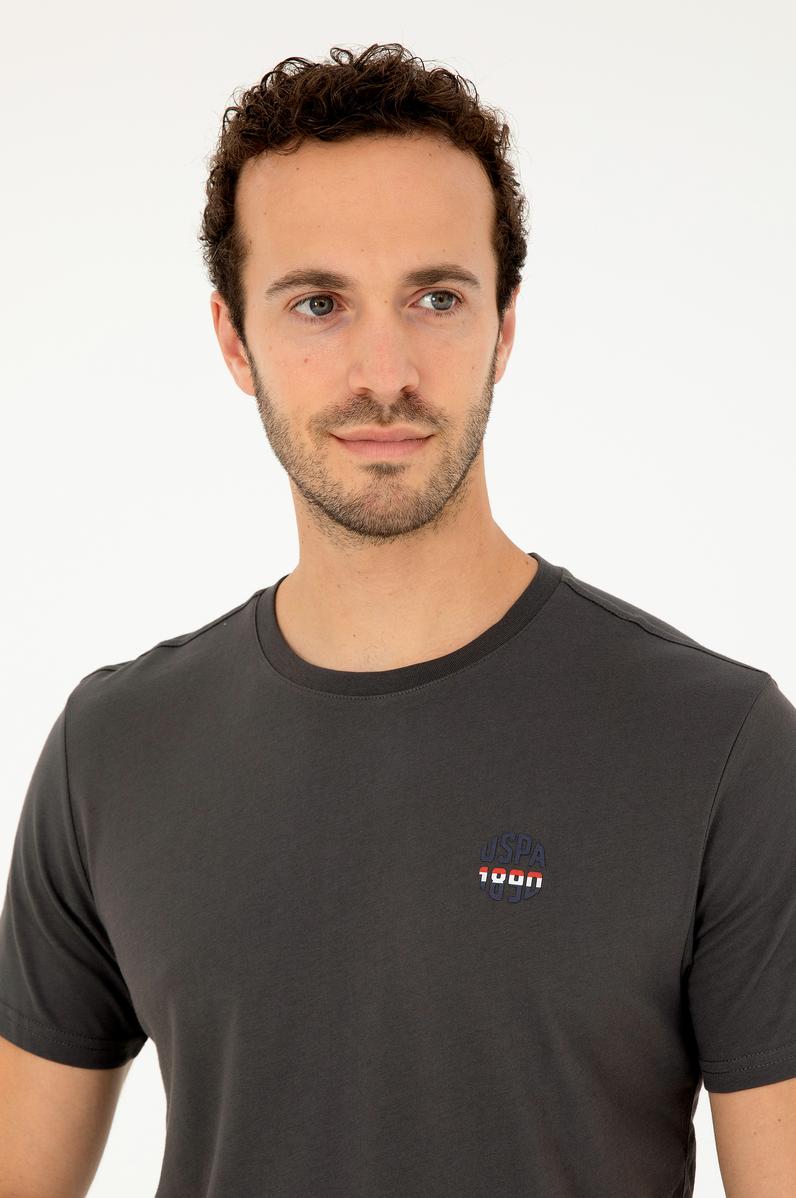 Erkek Regular Fit Bisiklet Yaka Antrasit Tişört