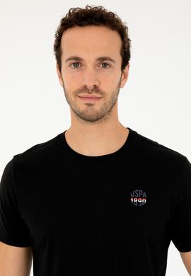 Erkek Regular Fit Bisiklet Yaka Siyah Tişört - 50294329019