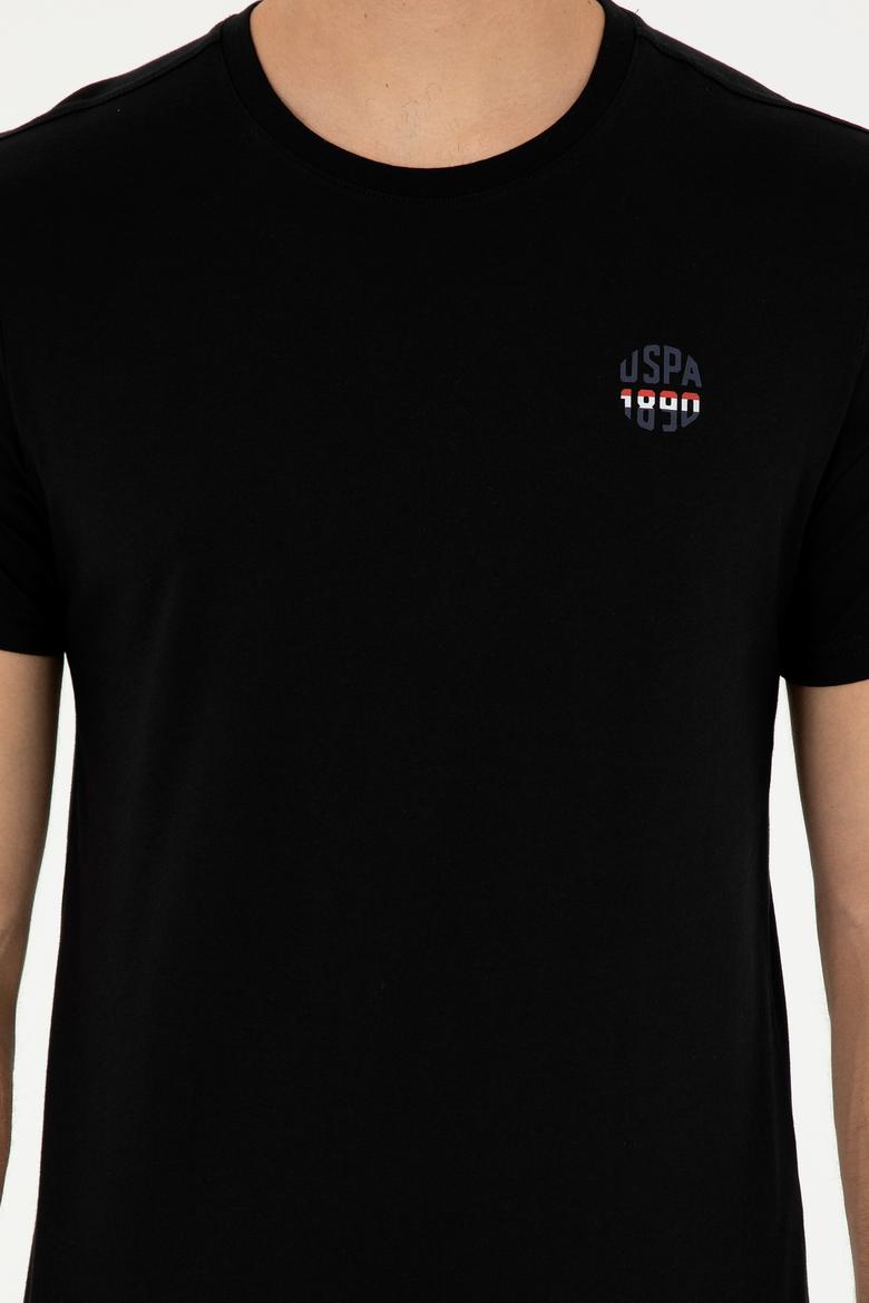 Erkek Regular Fit Bisiklet Yaka Siyah Tişört - 50294329019