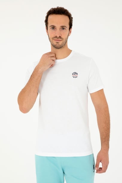 Erkek Regular Fit Bisiklet Yaka Beyaz Tişört