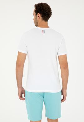 Erkek Regular Fit Bisiklet Yaka Beyaz Tişört - 50294329006