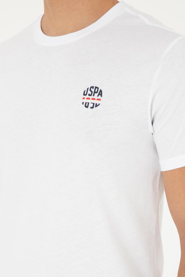 Erkek Regular Fit Bisiklet Yaka Beyaz Tişört - 50294329006