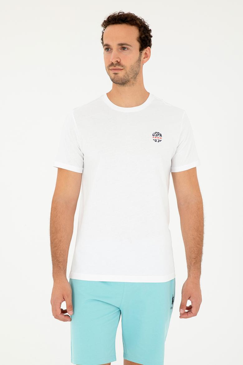 Erkek Regular Fit Bisiklet Yaka Beyaz Tişört