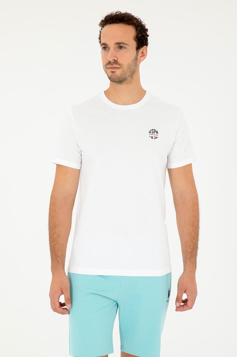 Erkek Regular Fit Bisiklet Yaka Beyaz Tişört