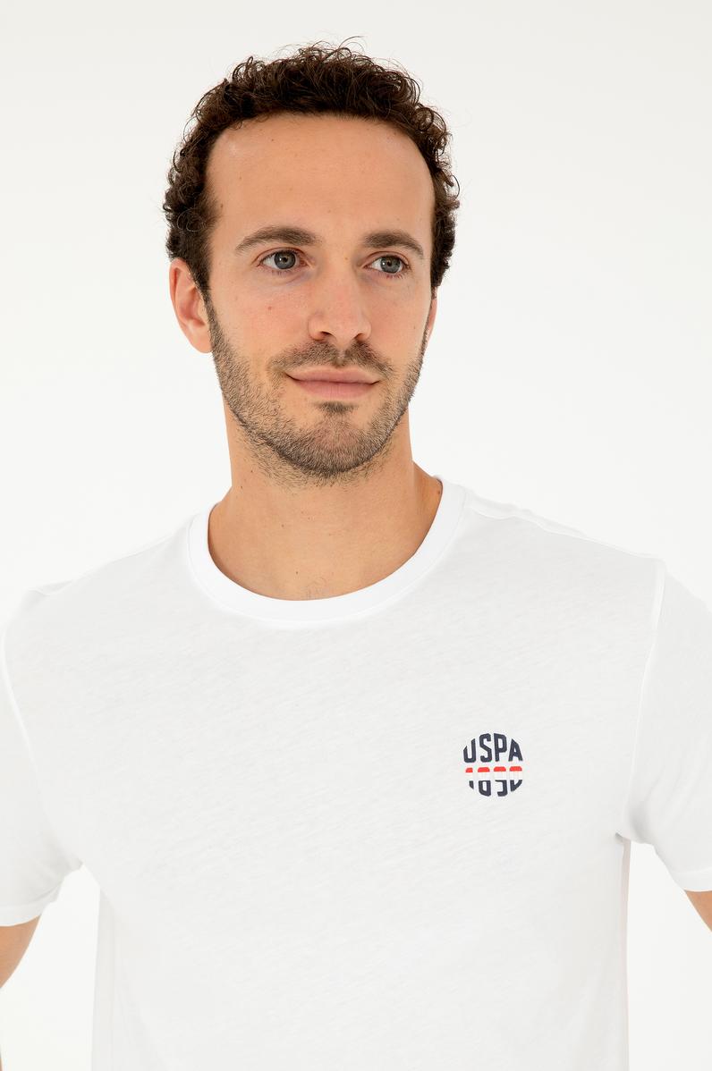 Erkek Regular Fit Bisiklet Yaka Beyaz Tişört