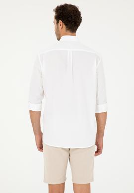 Erkek Beyaz Uzun Kollu Gömlek - 50285458007
