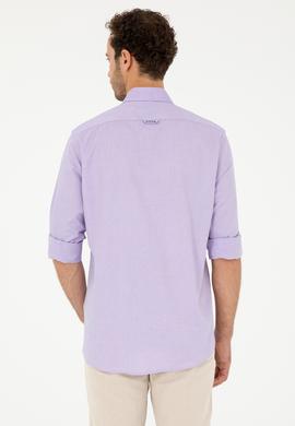 Erkek Lila Uzun Kollu Basic Gömlek - 50282610138