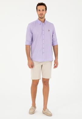 Erkek Lila Uzun Kollu Basic Gömlek - 50282610138