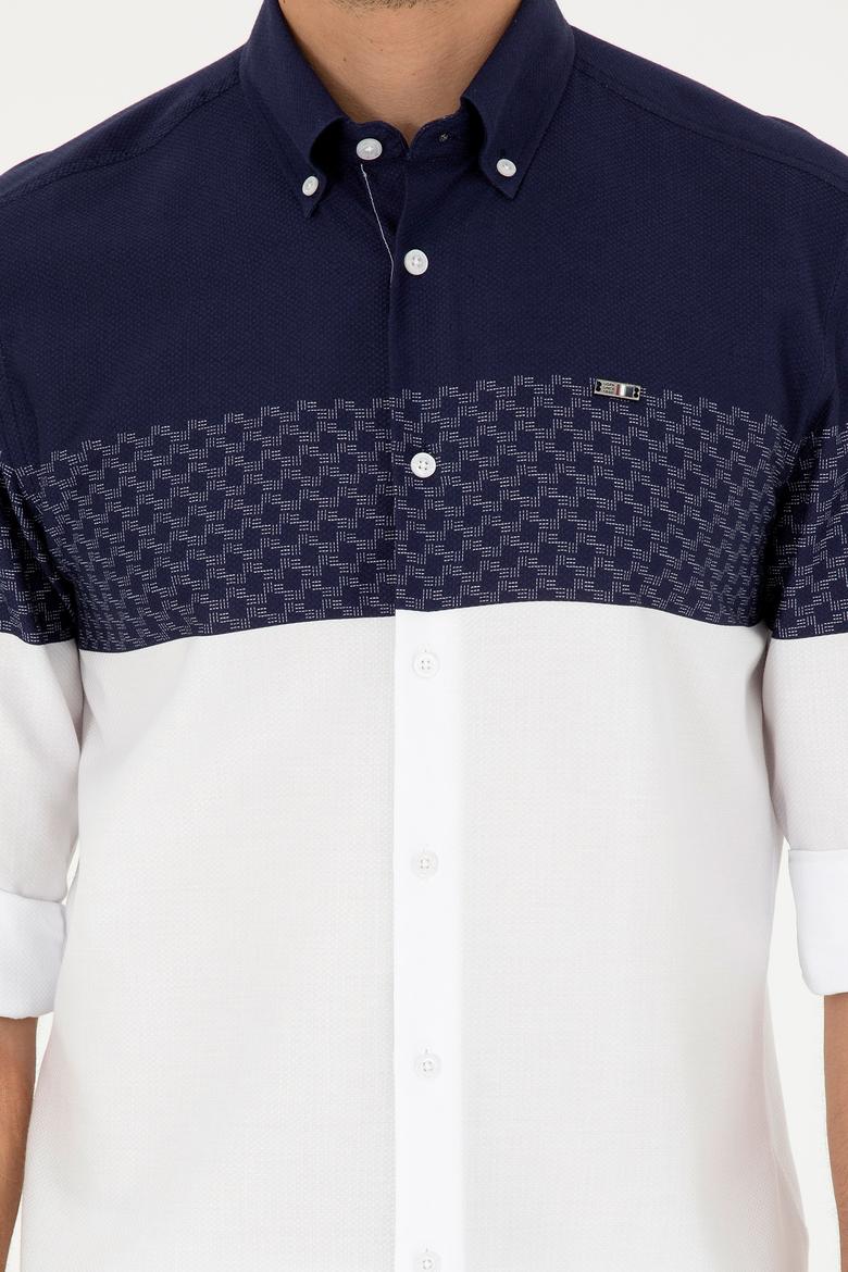 Erkek Lacivert Uzun Kollu Gömlek - 50282867007