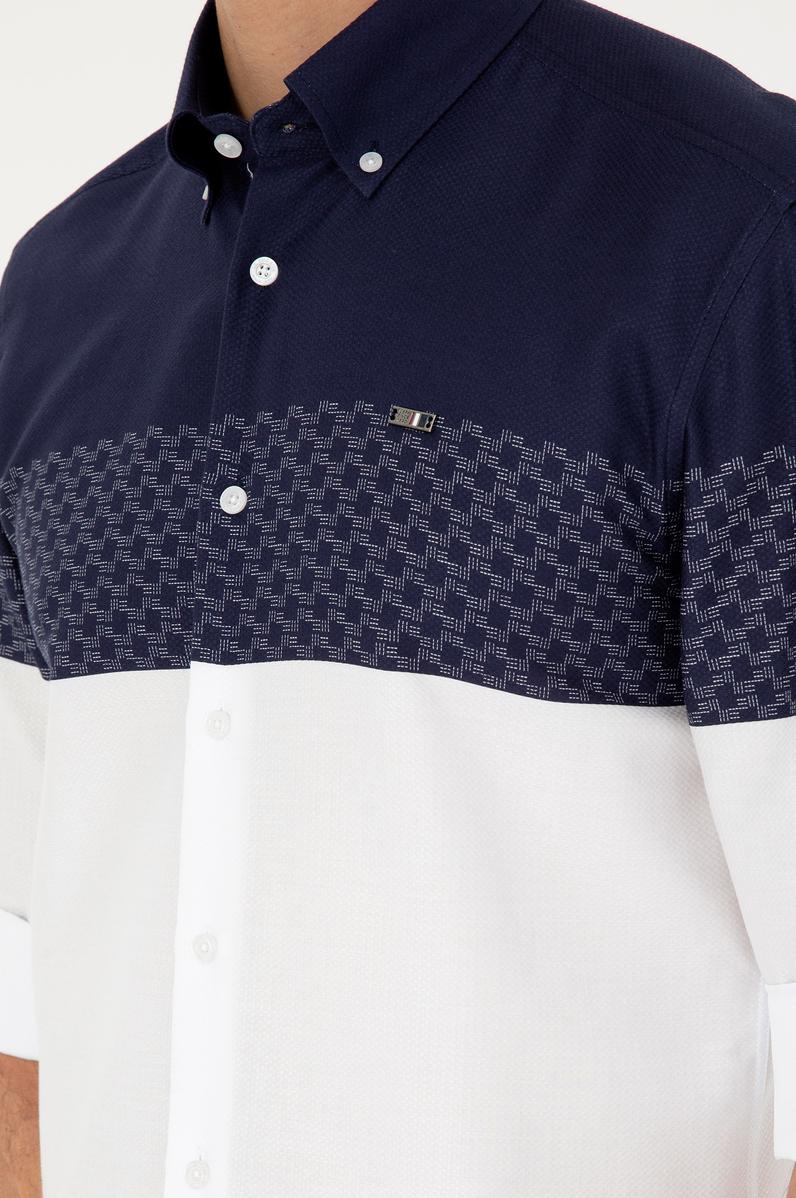 Erkek Lacivert Uzun Kollu Gömlek