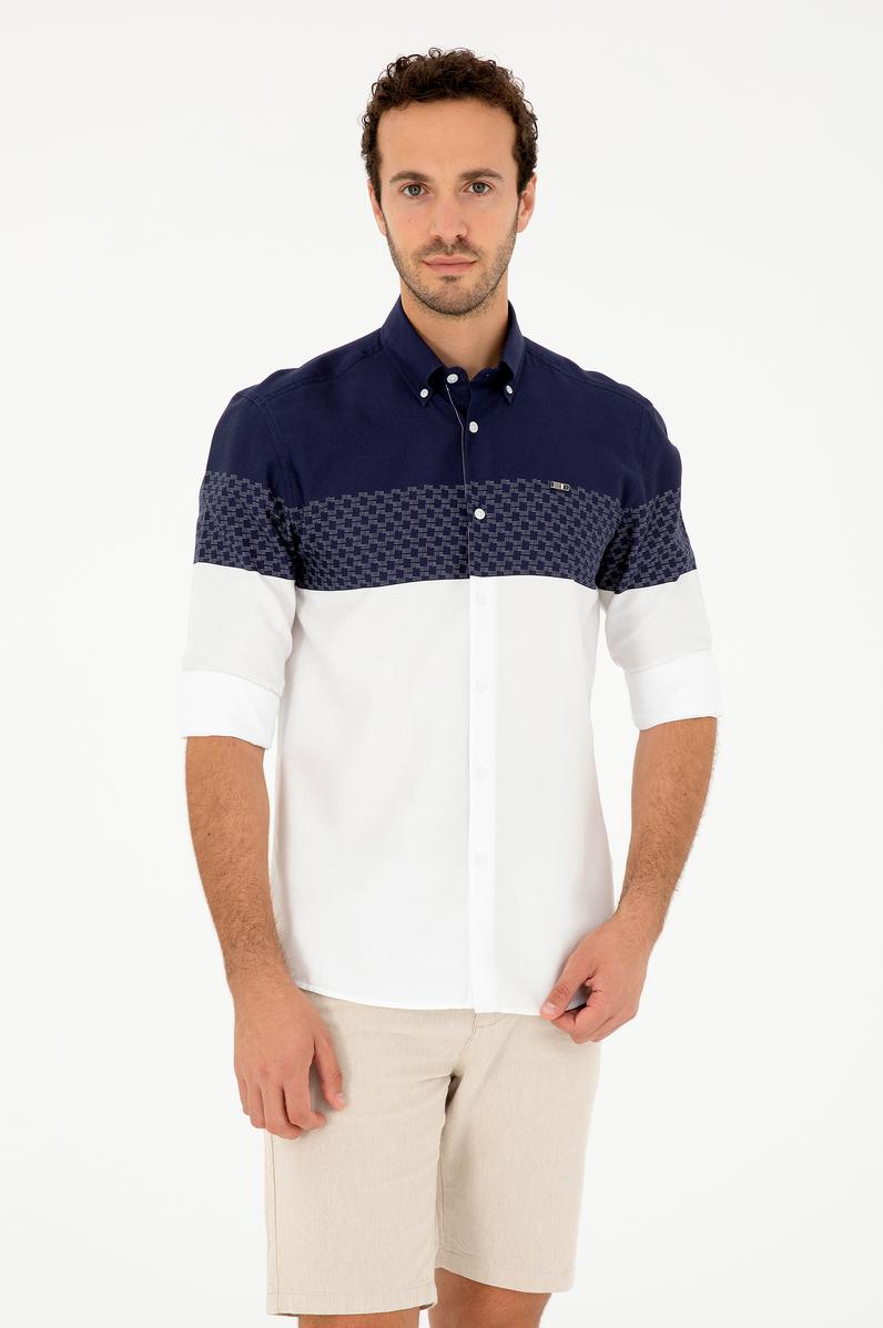 Erkek Lacivert Uzun Kollu Gömlek