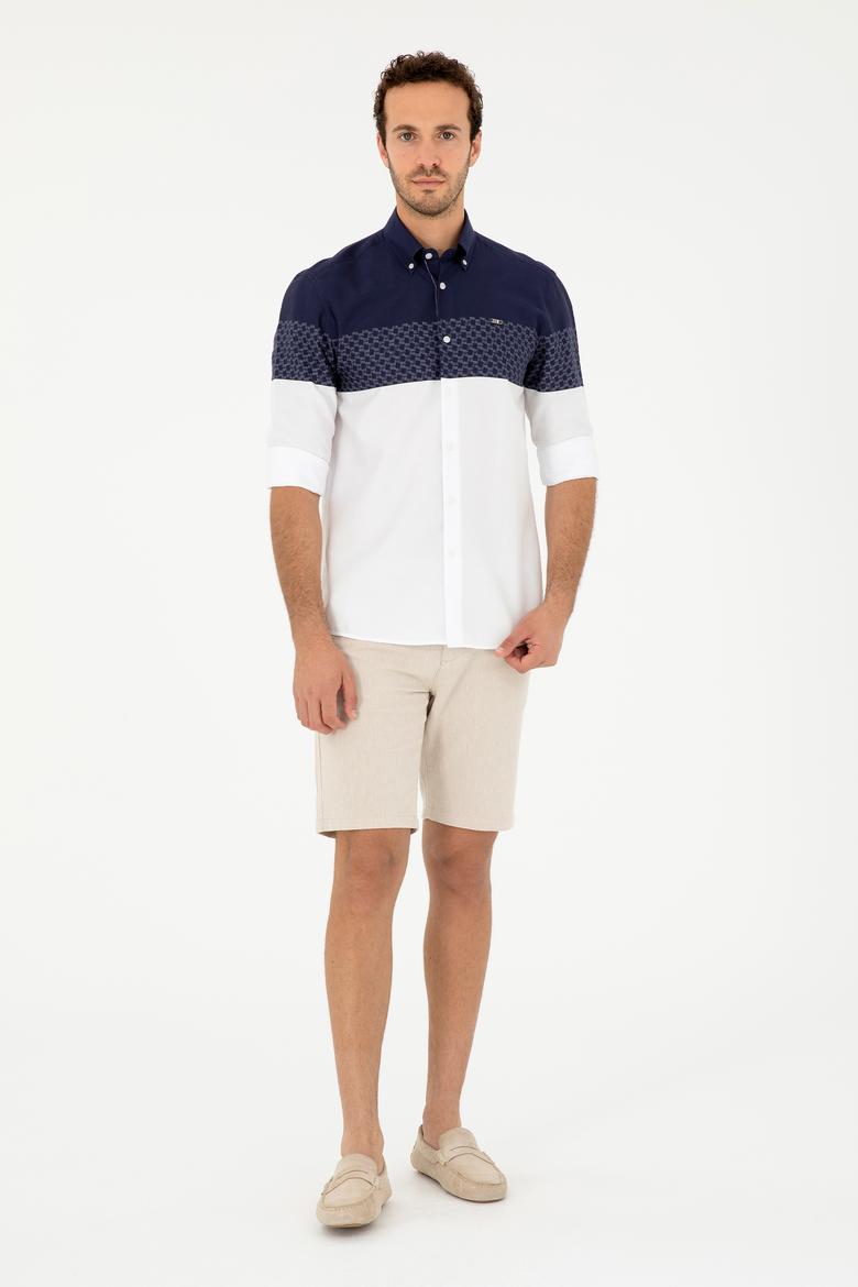 Erkek Lacivert Uzun Kollu Gömlek - 50282867007