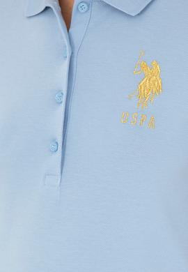 Kadın Açık Mavi Basic Polo Yaka Tişört - 50280071168