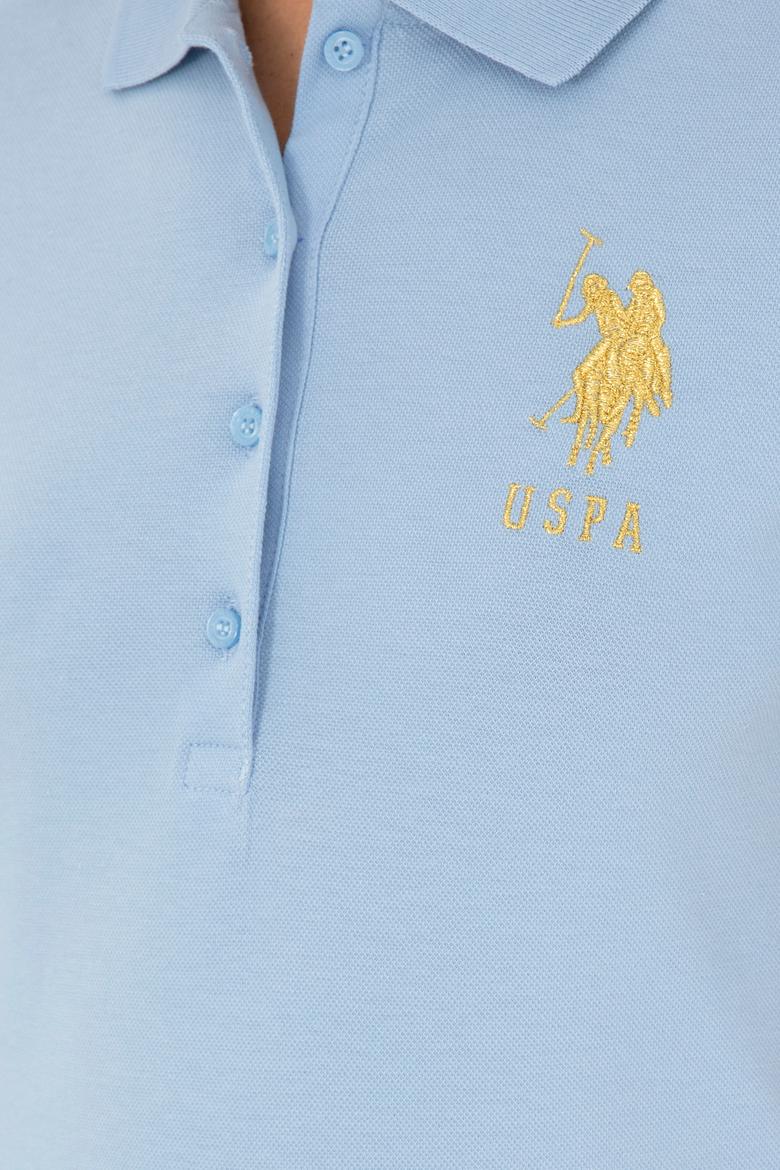 Kadın Açık Mavi Basic Polo Yaka Tişört - 50280071168