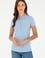 Kadın Açık Mavi Basic Polo Yaka Tişört