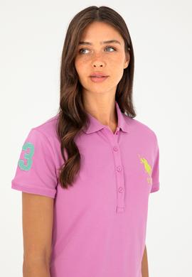 Kadın Pembe Polo Yaka Mini Boy Örme Elbise - 50280064133