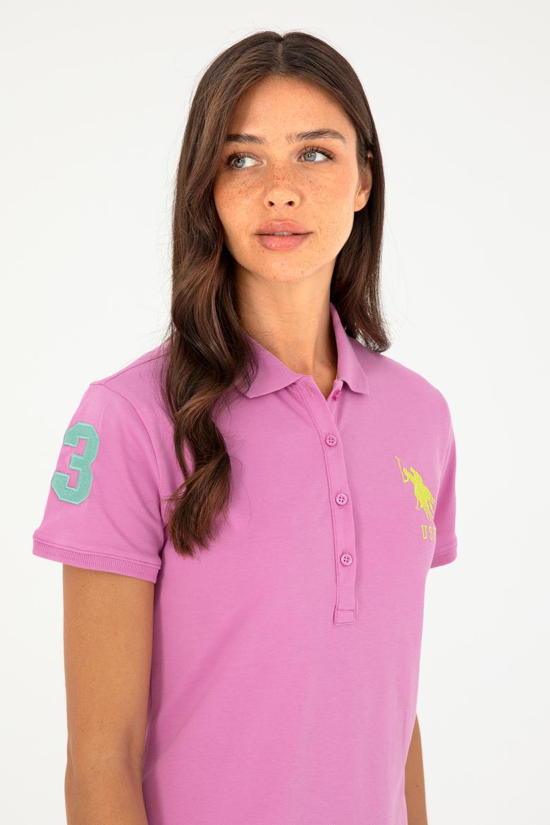 Kadın Pembe Polo Yaka Mini Boy Örme Elbise - 50280064133