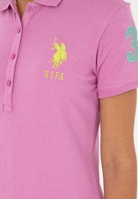 Kadın Pembe Polo Yaka Mini Boy Örme Elbise - 50280064133