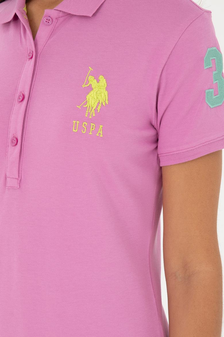 Kadın Pembe Polo Yaka Mini Boy Örme Elbise - 50280064133