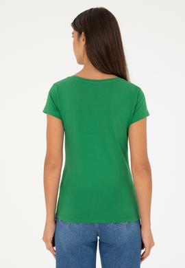 Kadın Yeşil Basic Tişört - 50280068042
