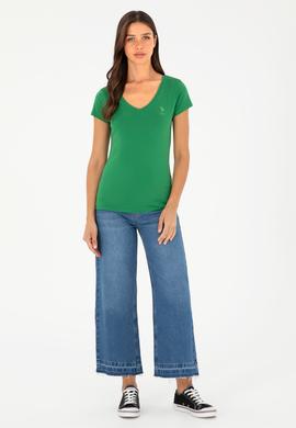 Kadın Yeşil Basic Tişört - 50280068042