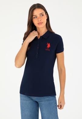Kadın Lacivert Basic Polo Yaka Tişört - 50280063013