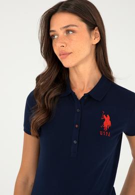 Kadın Lacivert Basic Polo Yaka Tişört - 50280063013