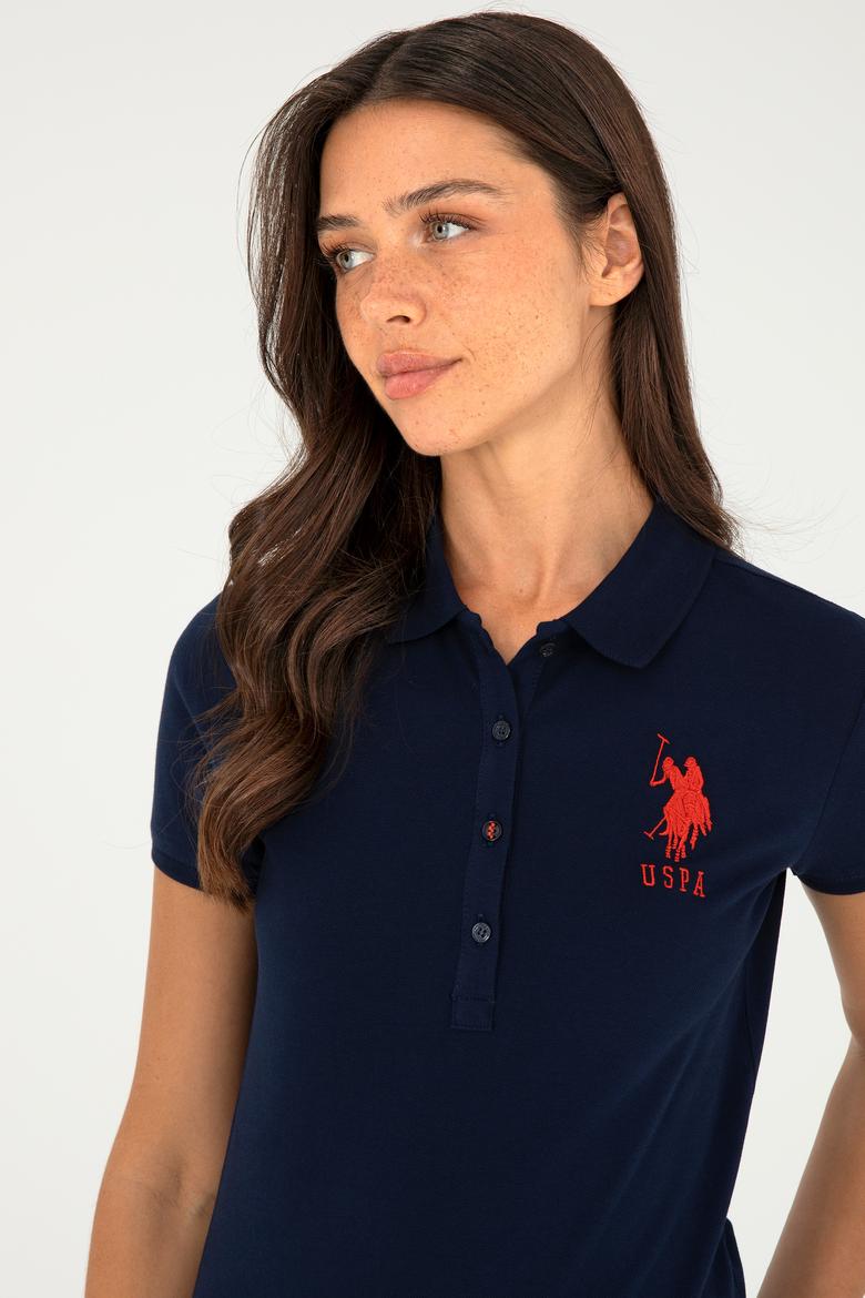 Kadın Lacivert Basic Polo Yaka Tişört - 50280063013