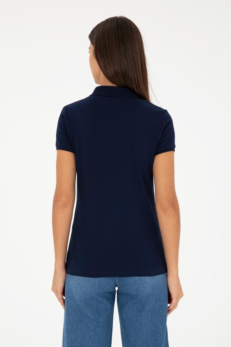 Kadın Lacivert Basic Polo Yaka Tişört - 50280063013