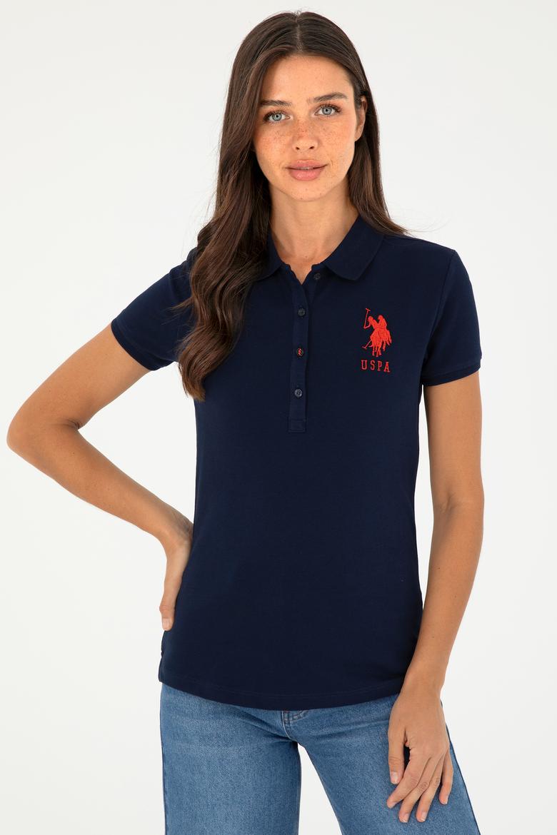 Kadın Lacivert Basic Polo Yaka Tişört - 50280063013
