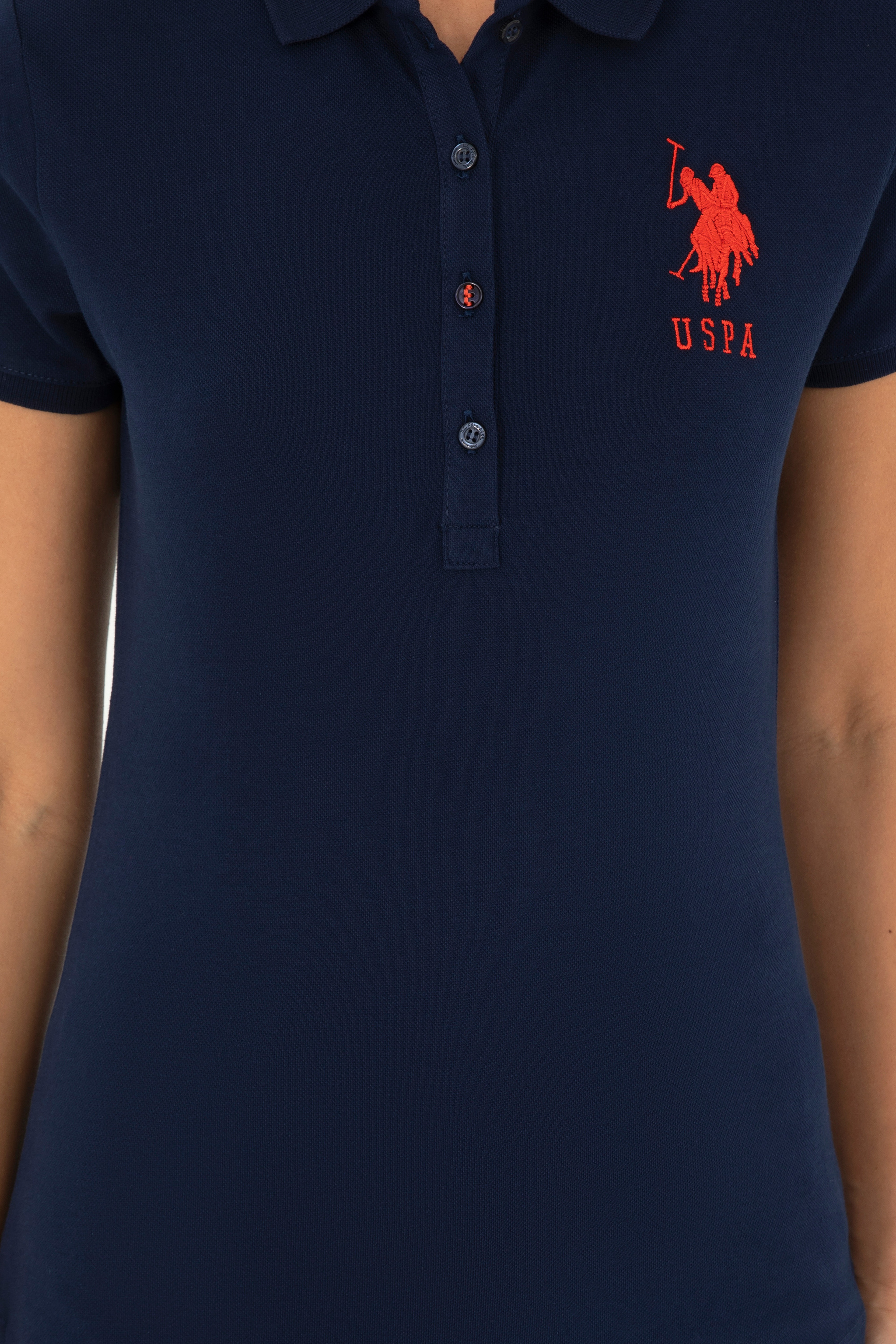 Kadın Lacivert Basic Polo Yaka Tişört