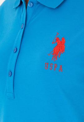 Kadın Saks Polo Yaka Mini Boy Örme Elbise - 50280064088