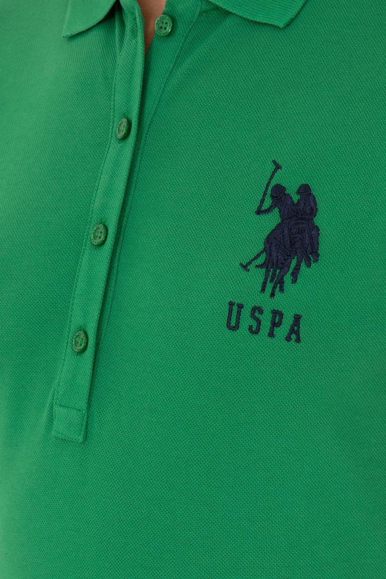 Kadın Yeşil Polo Yaka Mini Boy Örme Elbise - 50280064098