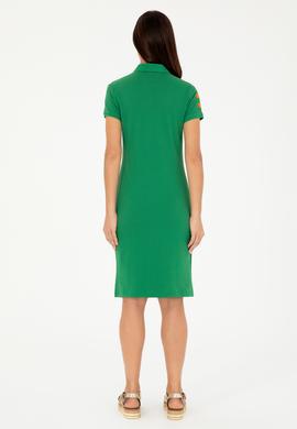 Kadın Yeşil Polo Yaka Mini Boy Örme Elbise - 50280064098
