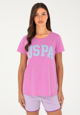 Kadın Pembe Bisiklet Yaka Basic Tişört - 50280036119