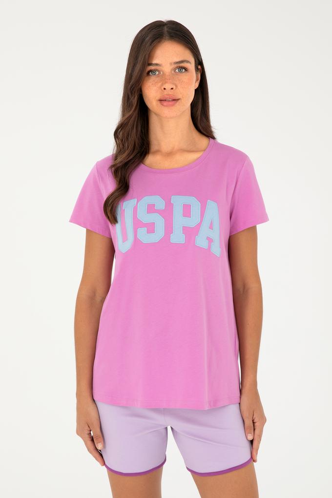 Kadın Pembe Bisiklet Yaka Basic Tişört