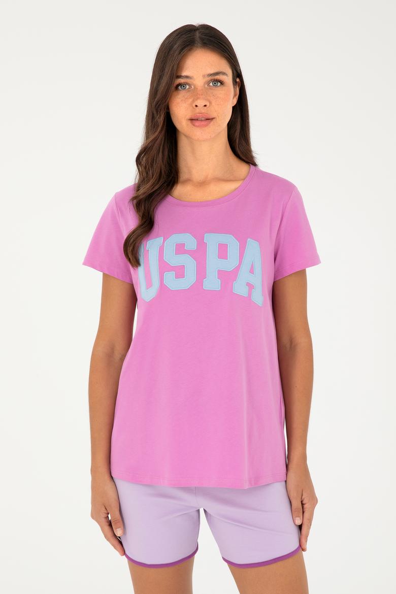 Kadın Pembe Bisiklet Yaka Basic Tişört