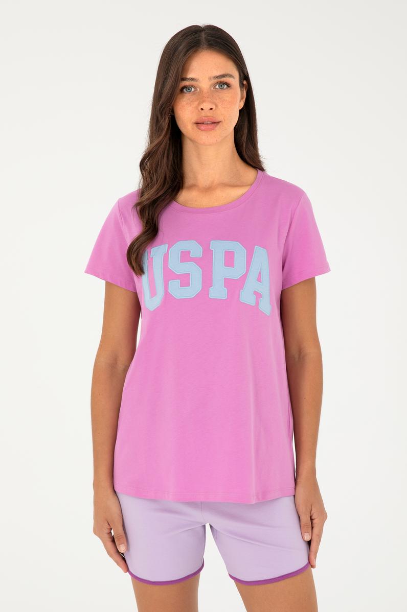 Kadın Pembe Bisiklet Yaka Basic Tişört