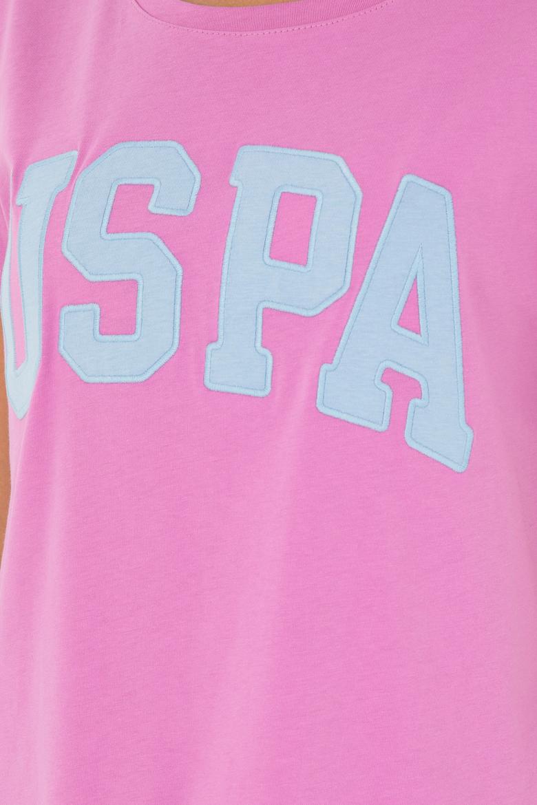 Kadın Pembe Bisiklet Yaka Basic Tişört - 50280036119