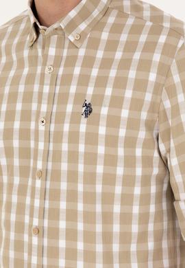 Erkek Açık Haki Uzun Kollu Gömlek - 50288665015